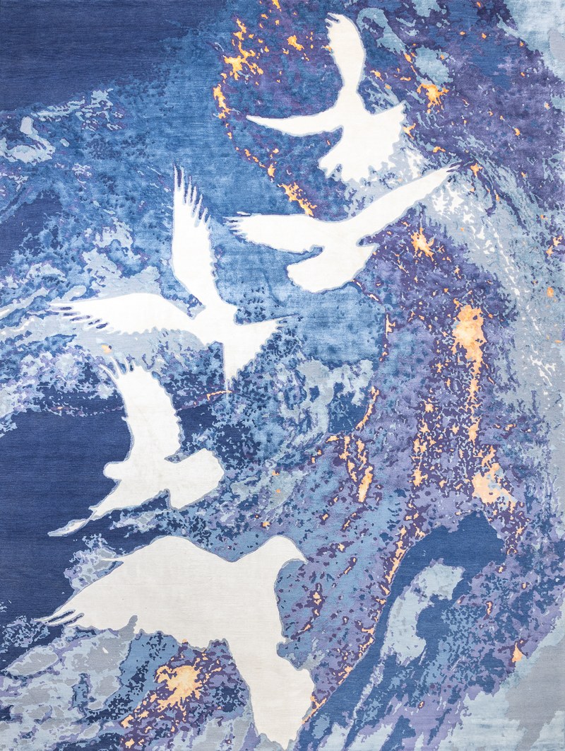 Ковёр Эвкалиптовый шёлк/Шерсть ART COLLECTION Непал ART de VIVRE PIGEONS OF THE WORLD