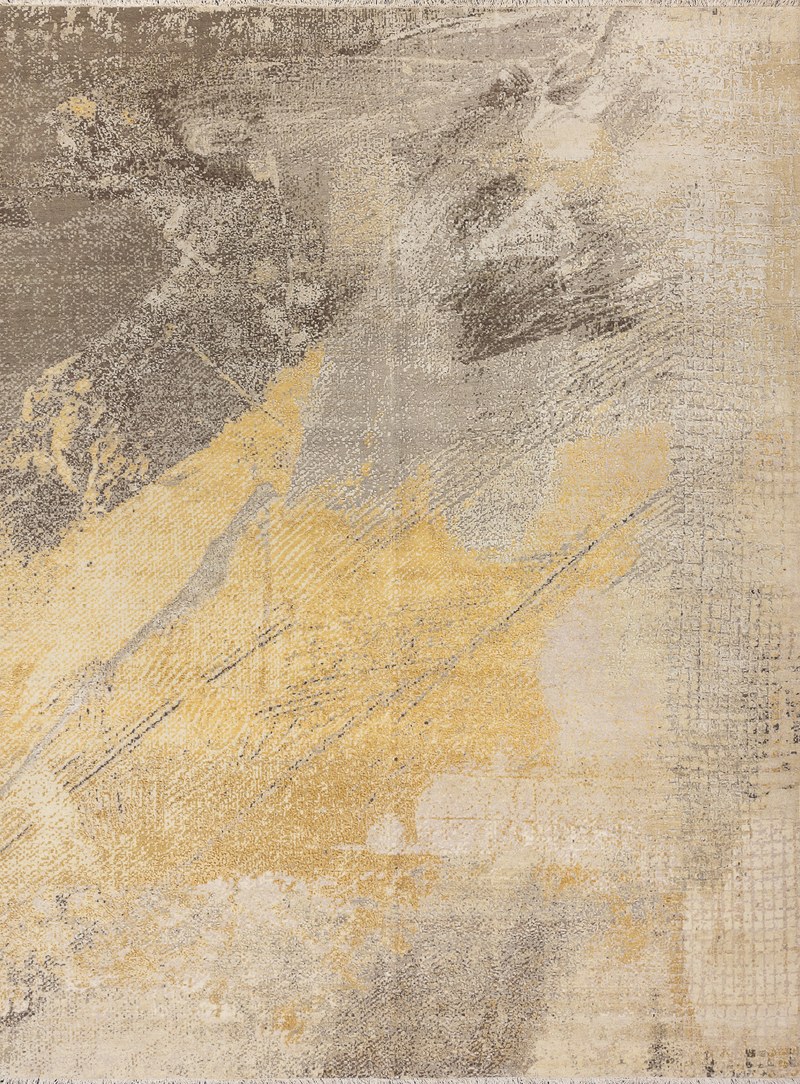 Ковёр Шерсть/Шёлк/Хлопок HOLLYWOOD ART Индия ART de VIVRE CE9296A-CHARCOAL-YELLOW
