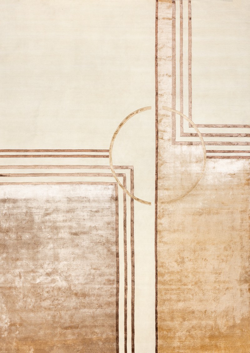 Ковёр Шерсть/Арт-шёлк CARTIE COLLECTION Индия ART de VIVRE ART DECO-3-BGE