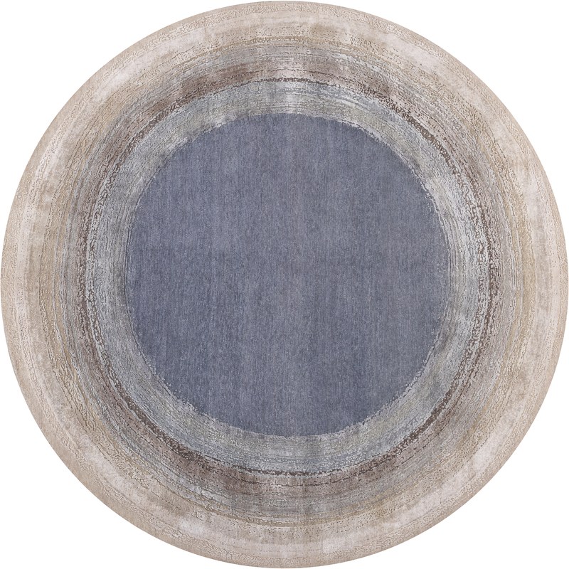 Ковёр_Шерсть/Шёлк/_WEST HOLLYWOOD_Индия_PJ2961-SILVER-GREY(Round)